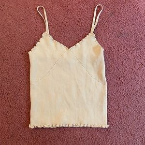 Lelis cream/yellow cropped tank